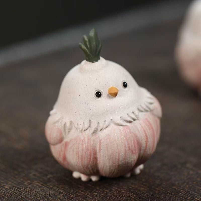 Garlic bird tea pet (purple clay)